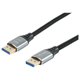 EQUIP Cable DisplayPort 2.1 119282 Macho-Macho 2.00m 16K/60Hz 54Gbps HDCP Oro Plata Negro