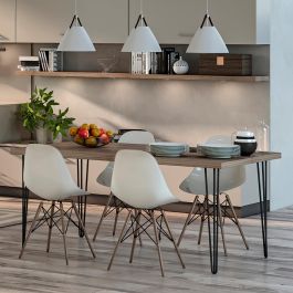 Emuca Lote de 4 patas Hairpin de 3 varillas para mesa, altura 710mm, Acero, Pintado negro