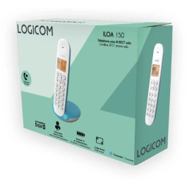 Logicom Teléfono Inalámbrico Fijo DECT ILOA 150 SOLO Turquesa - Sin Contestador Automático