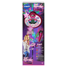 Vtech Micrófono Karaoke Kidi Superstar Lightshow Rose para Niña, Efectos de Luz, Idioma Francés
