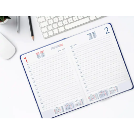 Liderpapel Lipsi Agenda 2026 Día Página A5 Rojo Simil Piel Encuadernada Papel 70gr FSC Colección