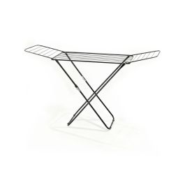 Inde Tendedero metálico extensible de 18 m, color negro brillo, largo 127 x ancho 51 x alto 3.5 cm (6 Unidades)