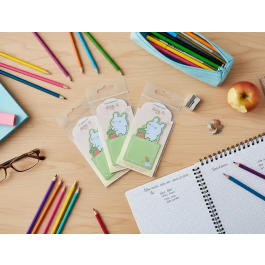 Imaginovo Bloc notas adhesivas Bunny verde 60x125 mm con soporte 20 hojas