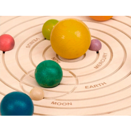 Andreutoys Juego Didáctico Sistema Solar 3D Madera Diámetro Sol Ø 4,5cm