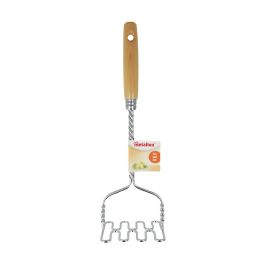 Metaltex Prensador de patatas con mango de madera, acero inoxidable, 10x9,2x33,2cm