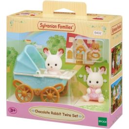 Sylvanian Families - 5432 - Chocolate Bunny Twins and Double Stroller - Muebles Sylvanian Families - 5432 - Chocolate Bunny Twins and Double Stroller - Muebles