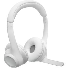 Logitech Auriculares Zone 300 Bluetooth Blanco, Micrófono con Cancelación de Ruido, Hasta 20 Horas de Batería, Conectividad Inalámbrica de 30m