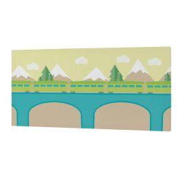 Lienzo HappyFriday Happynois Train Multicolor 27 x 54 cm