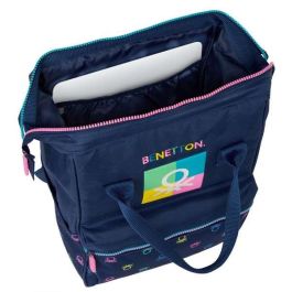 Mochila para Portátil Benetton Cool Azul marino 27 x 40 x 19 cm Mochila para Portátil Benetton Cool Azul marino 27 x 40 x 19 cm