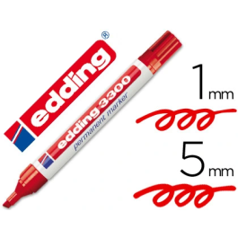 Edding Marcador Permanente 3300 Punta Biselada Rojo, Set de 10, Grosor de Trazo 1-5 mm, Resistente al Agua (Set de 10) Precio: 22.58999941. SKU: S8421286