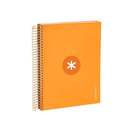 Cuaderno Espiral A5 Micro Antartik Tapa Forrada120H 90 gr Cuadro 5 mm 5 Bandas6 Taladros Color Mostaza