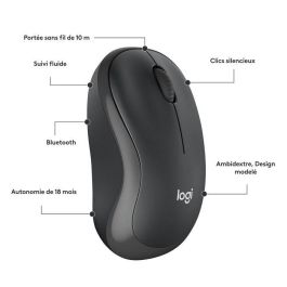 Logitech M240 Ratón Bluetooth Inalámbrico Silencioso con Larga Duración de Batería y Diseño Cómodo para Oficina y Viajes