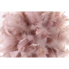 DKD Home Decor Bola Decoración Navidad Fantasía de Pluma y Espuma Rosa Palo y Blanco 40x40 cm (2 Unidades)