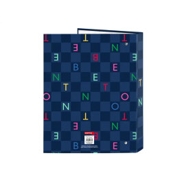 Carpeta de anillas Benetton Damero Azul marino A4 26.5 x 33 x 4 cm
