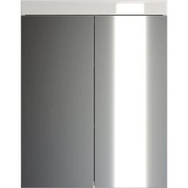 Mueble de baño AMANDA - 2 puertas con espejo - L60 x P17 x H77 cm - Blanco - TRENDTEAM Mueble de baño AMANDA - 2 puertas con espejo - L60 x P17 x H77 cm - Blanco - TRENDTEAM