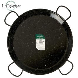 Paellera Esmaltada La Dehesa 80 cm, 40 Raciones, Acero Esmaltado, Negro