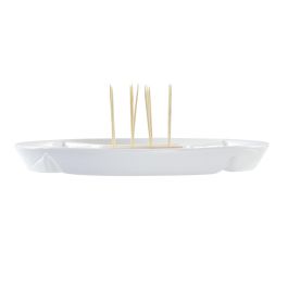 DKD Home Decor Salitre Aperitivo Mediterraneo Gres Bambu Azul Natural 23.5 x 7 x 23.5 cm