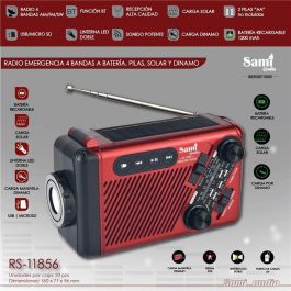 SAMI Radio de Emergencia Multimedia 4 Bandas con Batería/Solar - Radio Sami Emergencia multimedia 4 bandas bat/sola