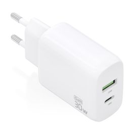 AISENS - CARGADOR GaN 30W, 1xUSB-C PD3.0 QC4.0, 1xUSB-A QC3.0, BLANCO Precio: 5.59000035. SKU: B1G9H8T2Z2