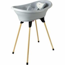 Thermobaby VASCO 5 en 1 - Set Completo de Baño para Bebé con Bañera, Soporte, Tumbona Babycoon y Termómetro - Charm Gris