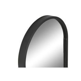 DKD Home Decor Espejo Ovalado Decorativo Estilo Loft Negro de Hierro y Cristal, 70x35x1 cm, Superficie de Espejo 66x32 cm (Pack 2 Unidades)