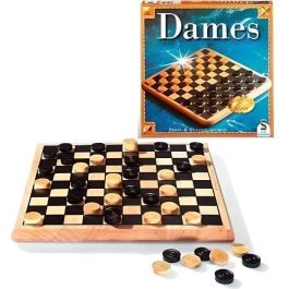 Schmidt Spiele Juego de Mesa Damas de Madera Tradicionales 2 Jugadores 6+ Años