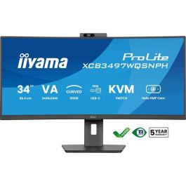 Iiyama Monitor curvo VA UWQHD de 34'' con cámara Windows Hello, USB-C, KVM, XCB3497WQSNPH-B1