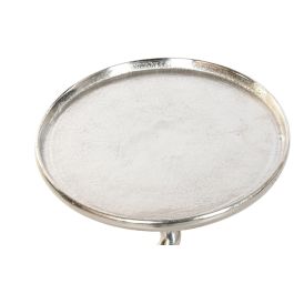 DKD Home Decor Mesita Auxiliar Colonial Plateado Aluminio 35 x 61 x 35 cm