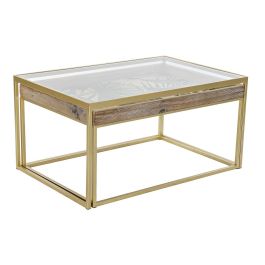 Mesa de Centro DKD Home Decor Dorado Natural 90 x 60 x 45 cm Mesa de Centro DKD Home Decor Dorado Natural 90 x 60 x 45 cm