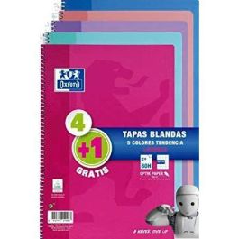 Oxford Cuaderno Espiral 80H Folio 4x4M C-Margen Tapa Blanda Pack 4+1 Ud C-Surtidos Tendencia Precio: 12.50000059. SKU: S8414340