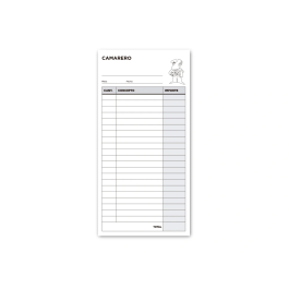 Liderpapel Talonario Camarero 3/Fº Original 2 Copias T314 102x205 mm
