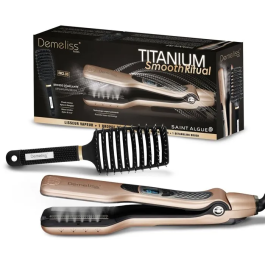 Saint Algue SAI3666085200598 Plancha de Pelo a Vapor Demeliss Titanium Smooth Ritual Set de Regalo con Cepillo Desenredante Dorado Precio: 91.59000015. SKU: B17D6H4NBL