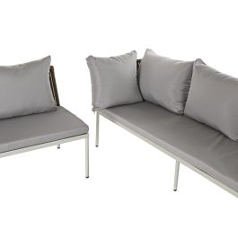 Sofa Terraza Y Jardin DKD Home Decor Blanco Marron Claro 190 x 70 x 190 cm Set de 3