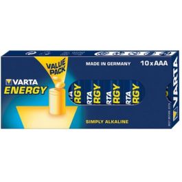Varta Batería AAA (LR03) Alcalina 1.5V – Pack de 10 pilas de un solo uso Precio: 19.59000043. SKU: B1GD29EKRE