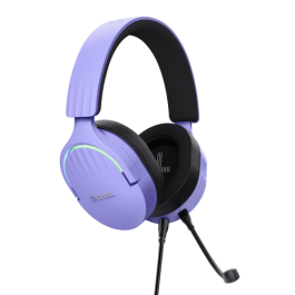 Trust GXT 490P FAYZO Auriculares Alámbricos Gaming USB Sonido Envolvente 7.1 Micrófono RGB Negro/Púrpura