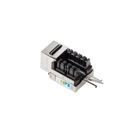 Lanberg KSF6-1090 Módulo Conector de Red Plano RJ-45 Plata