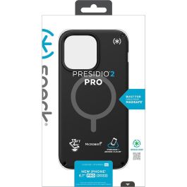 Speck Presidio 2 Pro Funda para iPhone 14 Pro Max, Protección contra Caídas de 4 Metros, Compatible con MagSafe, Antimicrobiano, Negro
