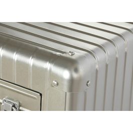 DKD Home Decor Aparador Vintage Plateado Metal MDF 2 Puertas 2 Cajones 80 x 39 x 82 cm