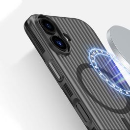 4smarts 541639 Funda Aero de Policarbonato para iPhone 17, Negro/Transparente, Compatible MagSafe y Antideslizante