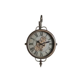 DKD Home Decor Reloj Pared Loft Dorado Hierro Cristal 36 x 55 x 31 cm