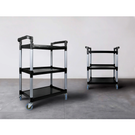 Q-connect Carro de Servicio Multifuncional con 3 Estantes de Polipropileno 830x420x970 mm