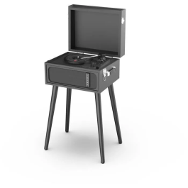 Ryght RYG3760206481870 Tocadiscos de Vinilo ALTO con Soporte, Altavoz Bluetooth Integrado - Negro