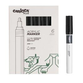 Rotulador Acrilico Carioca Plus Caja De 6 Negro Precio: 10.50000006. SKU: B1CHVKDDTK