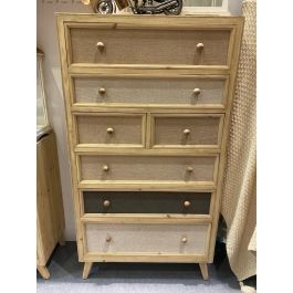 DKD Home Decor Cajonera Tradicional Lino cajon 75 x 138 x 35 cm Abeto Lino