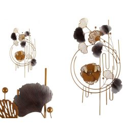 Giftdecor Mural Horizontal Abstracto con Flores Metal Azul Cobre Oro 63x121x9.5cm Precio: 74.50000008. SKU: S3611285