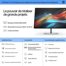 HP 724pu Monitor Series 7 Pro 24 pulgadas WUXGA USB-C con Relación 16:10, Hub de Productividad y Precisión de Color