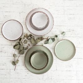 Quid Plato Hondo Cerámica Duna Beige Decorado 18,5x5,3 cm (12 Unidades)