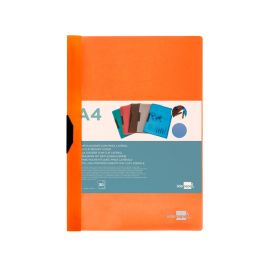 Carpeta Liderpapel Dossier Pinza Lateral Polipropileno Din A4 Naranja Fluor Opaco 30 Hojas Pinza Deslizante