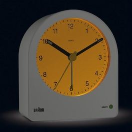 Braun BC-22-W Reloj Despertador Clásico Analógico Blanco con Movimiento Silencioso y Alarma Creciente