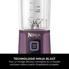 Ninja Licuadora Portátil Blast BC150EUPR Recipiente 530ml Batería 2h Sin Cable Sin BPA Morada